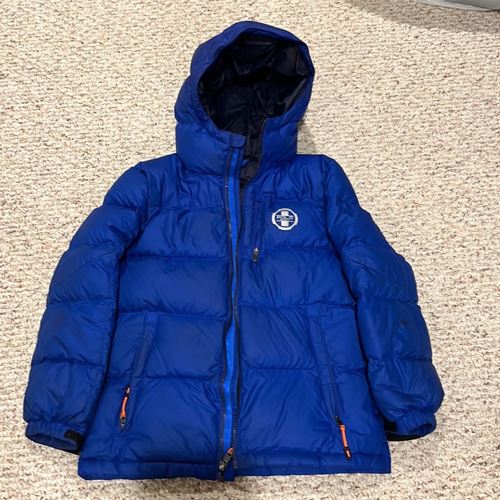 Polo Sport boys down coat blue size M 10-12